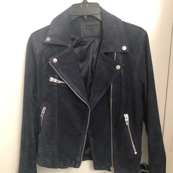 BLANK NYC Suede Moto Jacket in Blue Valentine - Picture 3 of 8